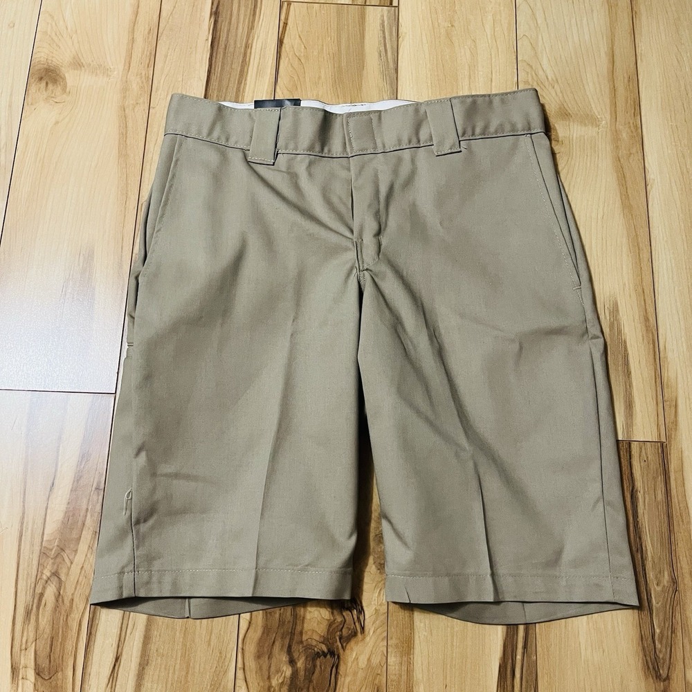 Dickies Mens Work Shorts Sz 32 Flex Slim Fit 11" Inseam Cell Phone Pocket Khaki